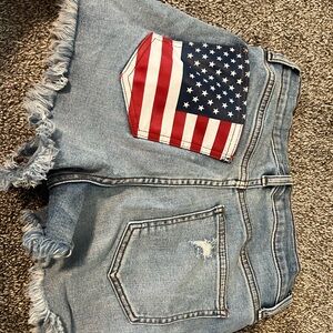 Harper Women's Ripped Jean Shorts - Light Blue